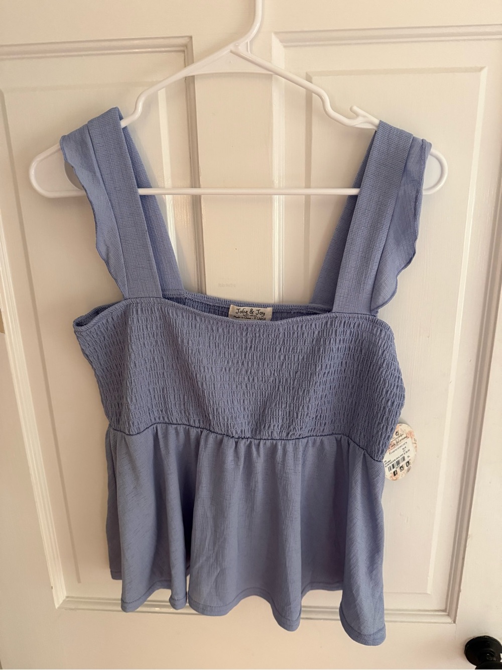 Francesca's Collections Periwinkle Smocked Peplum Cami